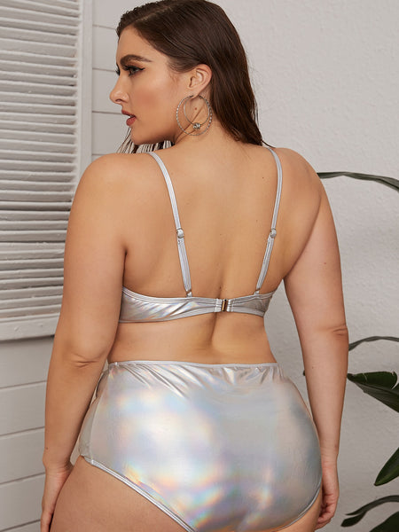 Plus size metallic on sale swimsuit